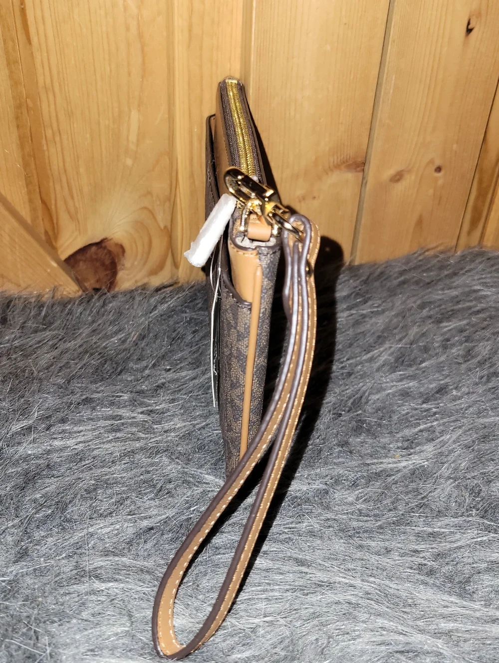 Michael Korsjet Set  Brown Logo Wristlet